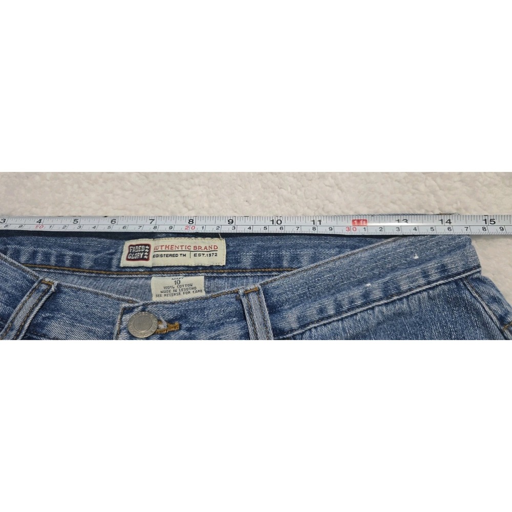 Vintage Y2K-era Faded Glory Denim Capris Sz 10 With Neon Rainbow Lace-up Ties - Picture 4 of 8